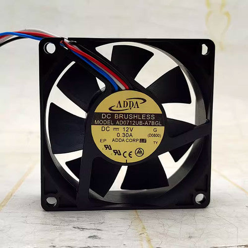 1 pcs ADDA Fan AD0712UB-A7BGL DC12V 0.30A 7025 7 cm 4 wire cooling fan
