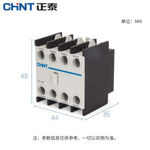 CHNT AC contactor CJX2 CJX4 LC1 auxiliary contact F4-40 4 normally open