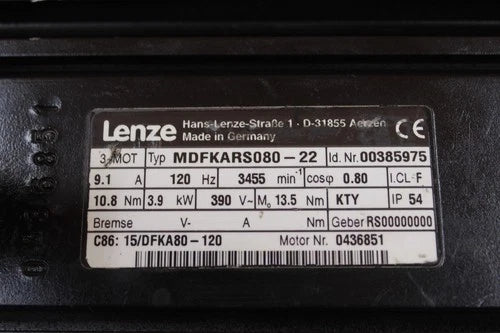 MDFKARS080-22  Sealed Lenze Servo Motor MDFKARS080-22