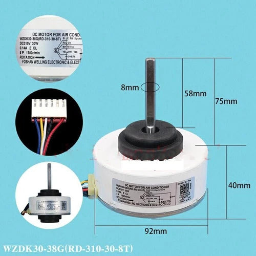 1PC  30W WZDK30-38G (RD-310-30-8T) DC 310V Fan Motor Air Conditioning Motor