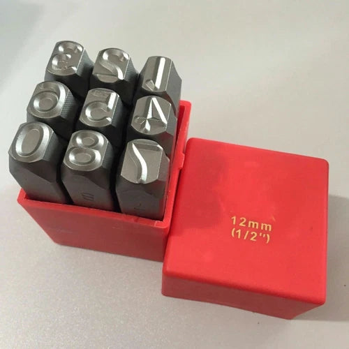 9pcs Steel Number Stamps Punch Dies Set (0-8)  1.5/2/2.5/3/4/5/6/8/10/12/19mm