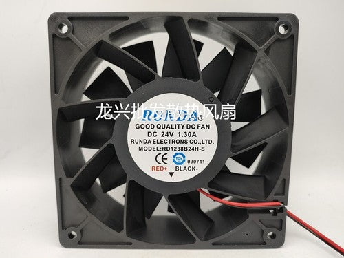 1 pcs RUNDA Fan RD1238B24H-S DC 24V 1.30A 12038 12CM Cooling fan 2 wire