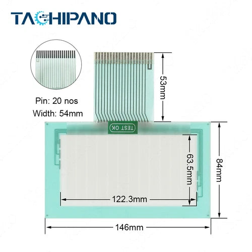 1SET Touch Screen Panel for NT20S-ST121-EV3  NT20S-ST121-ECV3 with Front Overlay