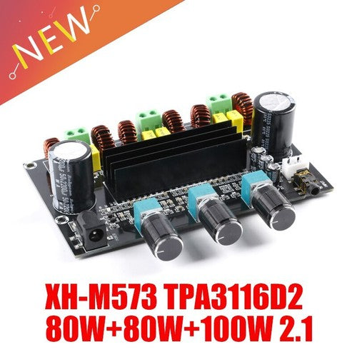 XH-M573 TPA3116D2 80W+80W+100W 2.1 Channel Digital Power Amplifier Board 1.2MHZ