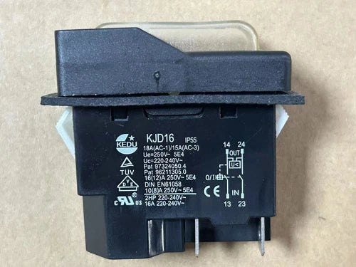 1PC 4Pin Waterproof On Off Electromagnetic Pushbutton Switch KJD16 230V 16A 2HP