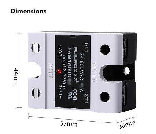 FULRD Single phase solid state relay FAM1A60D90 90A DC-AC 3~32VDC/24~600VAC SSR