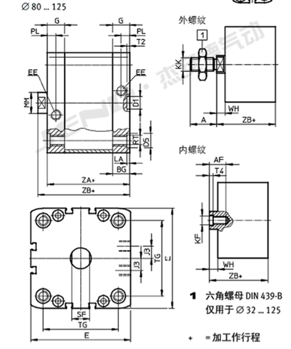 1pc ADN25*35-A-P-A cylinder internal thread cylinder