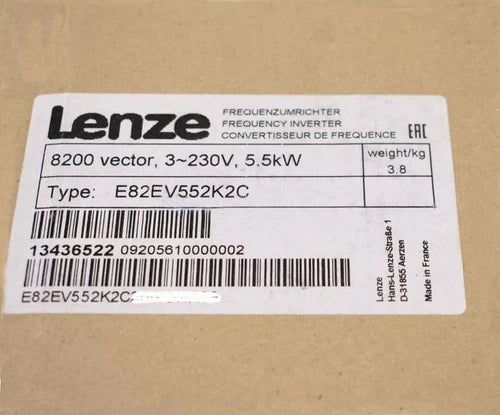 1 PC E82EV552K2C  LENZE E82EV552_2C Inverter 8200 Vector 3-400v 5.5kW
