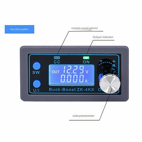 CNC DC DC Buck Boost Converter CC CV 0.5-30V 4A Power Module Adjustable ZK-4KX