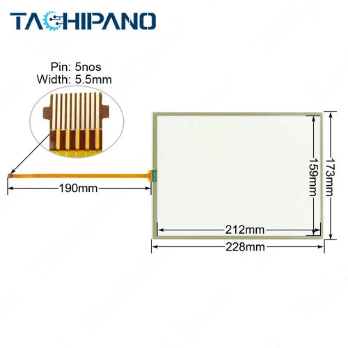 1SET  2711P-T10C22D9P Touch Panel Glass 5pin with Protective Film Touch Screen