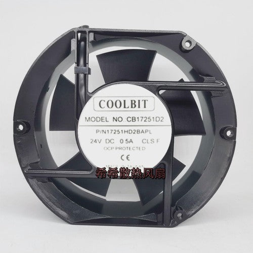 1 PCS COOLBIT Fan CB17251D2 P/N 17251HD2BAPL 24V 0.5A 17cm Aluminum frame fan