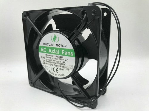 1 PCS MUTUAL MOTOR Fan M115BA2H AC 220V 0.14A 12038 12CM 2 Wire Aluminum frame