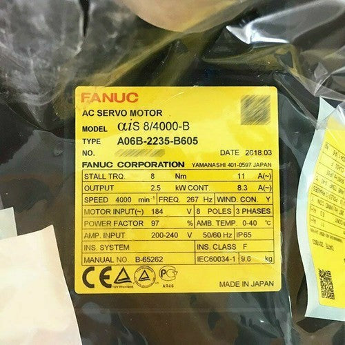 For FANUC A06B-2235-B605  servo motor Free Shipping