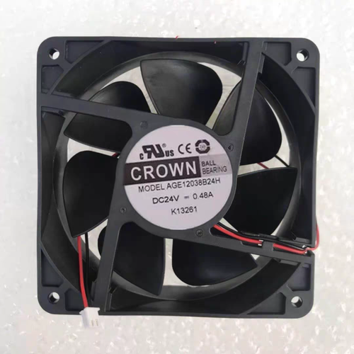 1 pcs CROWN Fan AGE12038B24H DC24V 0.48A 120*120*38mm 2 wire cooling fan