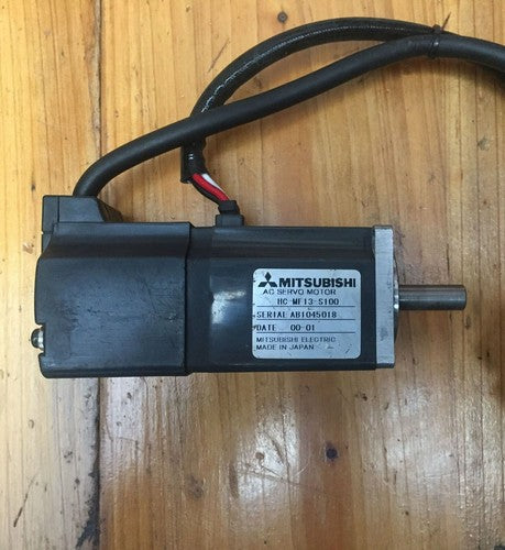 ONE  Mitsubishi servo motor HC-MF13-S100 Tested in Good Condition