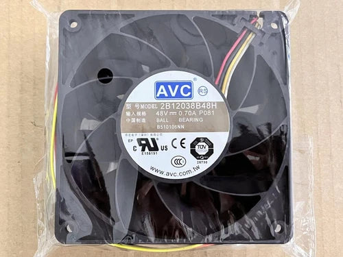 AVC 2B12038B48H speed regulating PWM fan 48V 0.70A P081 4-wire 12CM[M158a] #P