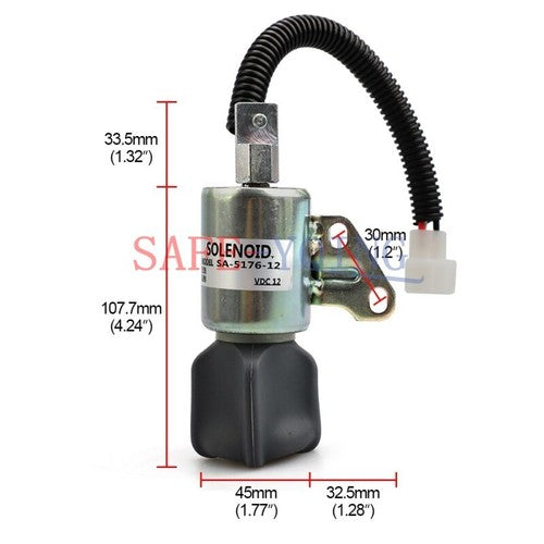 Stop Solenoid SA-5176-12 SA-5176 1756ES-12SUC5B1S5 12V For Kubota