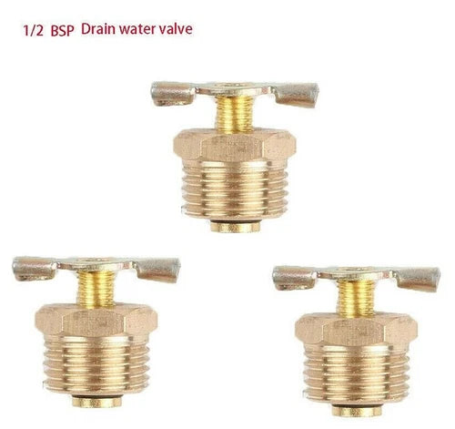 3PCS DRAIN COCK WITH T-HANDLE /AIR COMPRESSOR TANK 1/2 DRAIN PLUG VALVE /TAP