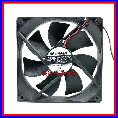 1 PCS BISENFAN Fan BDB1225H24 DC24V 0.25A 12025 12CM 2 wire cooling fan