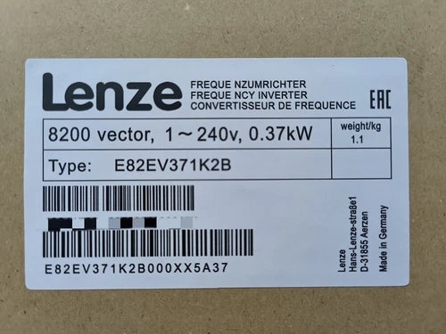 1 PC E82EV371K2B  LENZE E82EV371_2B Inverter Vector 0.37kW E82EV371-2B