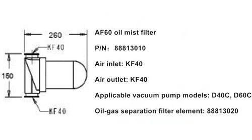 1PC  FIT FOR Leybold vacuum pump exhaust separator AF60(KF40) oil mist filter