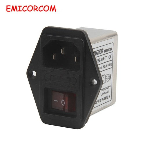 Illuminated 10A/6A/3A IEC socket AC power filter CW2B-10A-T