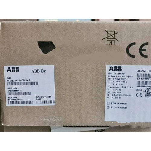 One  Abb Inverter ACS150-03E-02A4-4 3P AC380V~480V 0.75KW Free ship