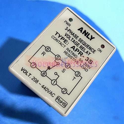 1PC phase sequence relay     authentic Taiwan APR-3S