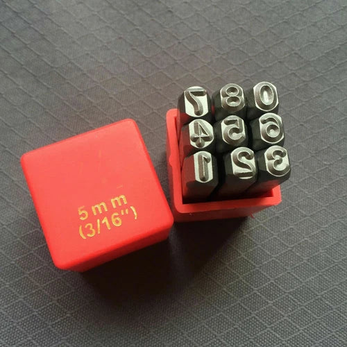 9pcs Steel Number Stamps Punch Dies Set (0-8)  1.5/2/2.5/3/4/5/6/8/10/12/19mm