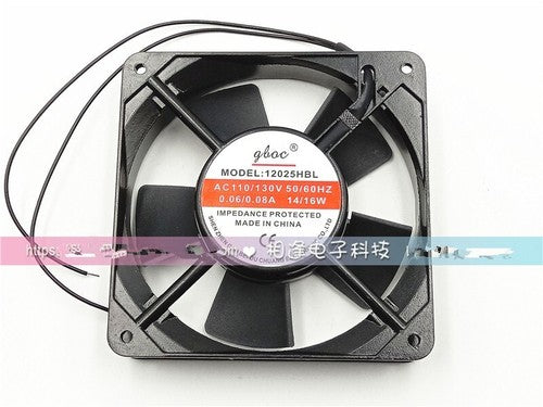 1 PCS glac Fan MODEL 12025HBL AC 110/130V 12025 12CM 2 wire cabinet fan