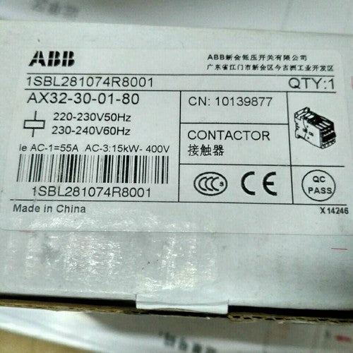 one  ABB Contactor AX32-30-01-80 1SBL281074R8001 220-230V Fast Shipping