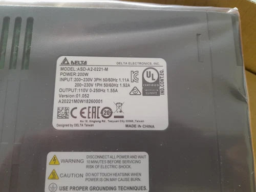 1PC Delta AC Servo Drive 200W ASD-A2-0221-M  One year warranty