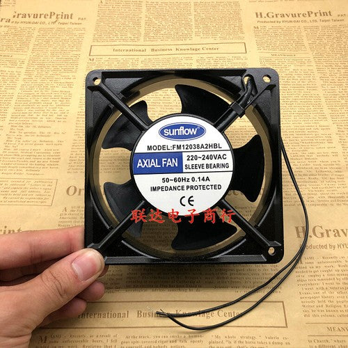 1 PCS sunflow Fan FM12038A2HBL AC 220V 0.14A 12cm 12038 2 wire Aluminum frame