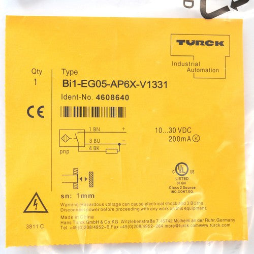 1PC  For TURCK Bi1-EG05-AP6X-V1331 4608640 Inductive sensor PNP