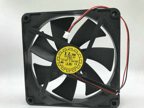 1 PCS Y.L.FAN Fan D14BH-24 DC 24v 0.36a 14025 14cm 2 Pin YATE LOON