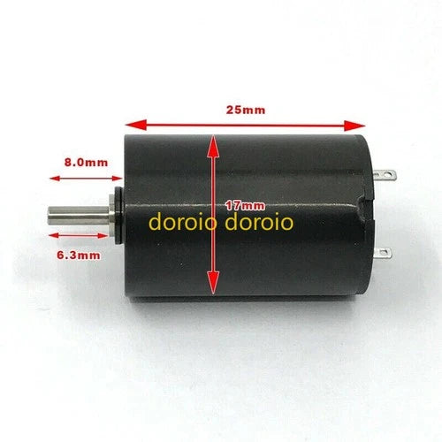 DC 12V High Speed 2mm shaft DIY Tattoo Machine 1725 Mini 17mm Big Coreless Motor