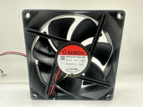1 PCS SUNON Fan EE92251B3-000C-A99 DC12V 1.30W 9225 9cm 2 wire cooling fan