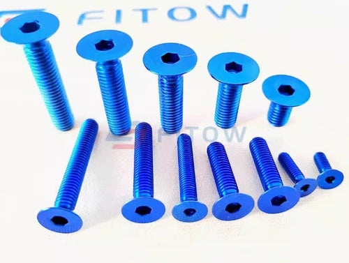 10pcs Flat Head Bolts Countersunk Ti Screw Titanium M5 X 12/15/16/20/25mm