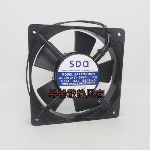 1 PCS SDQ Fan SAA12025B2H AC220V 0.09A 12025 12CM 2 wire cabinet cooling fan