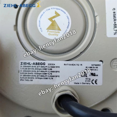 Ziehl-abegg Fan RH71M-6DK.7Q.1R Centrifugal Fan 230/400V 710MM Inverter Fan