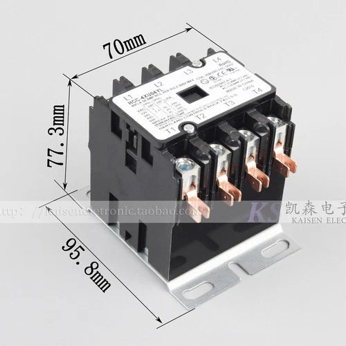 1X Controls UL CSA Four-Pole AC Contactor 24VAC 40A HCC-4XQ04CG