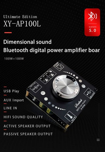 AP100L AP100H 100W Power Stereo Amplifier Board Bluetooth 5.0 AUX Digital Amp
