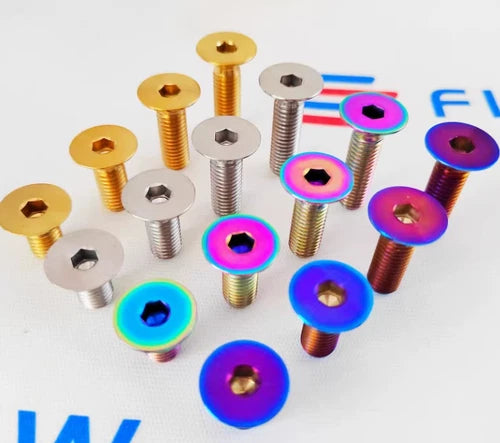 10pcs Flat Head Bolts Countersunk Ti Screw Titanium M5 X 12/15/16/20/25mm