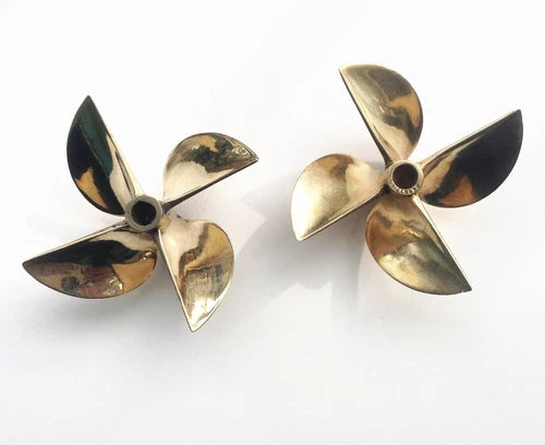1 pair For OD RC boat 836 propeller 26cc brass prop 6717 1/4" shaft 4 blade 67mm