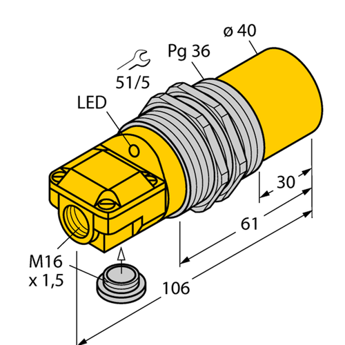 TURCK NI40-G47SR-FZ3X2 13428 Inductive sensor