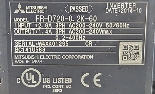 FR-D720-0.2K-60  MITSUBISHI FRD7200.2K60 Inverter