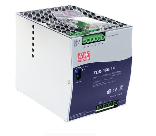Mean Well Switching Power Supply TDR-960 24V 48V 960W 380V Rail Transformer PFC