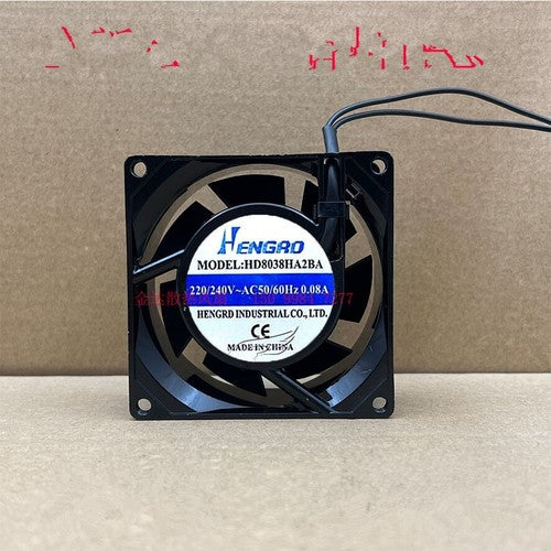 1 PCS HENGRO Fan HD8038HA2BA AC220V 8038 8CM 2 wire cabinet cooling fan