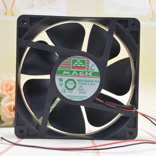 1 PCS MAGIC Fan MGA12024HF-O25 DC24V 0.30A 12025 12cm 2 wire cooling fan