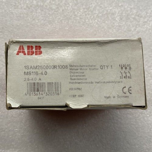 one  ABB MS116-4.0 motor protection 2.5-4.0A Fast Shipping
